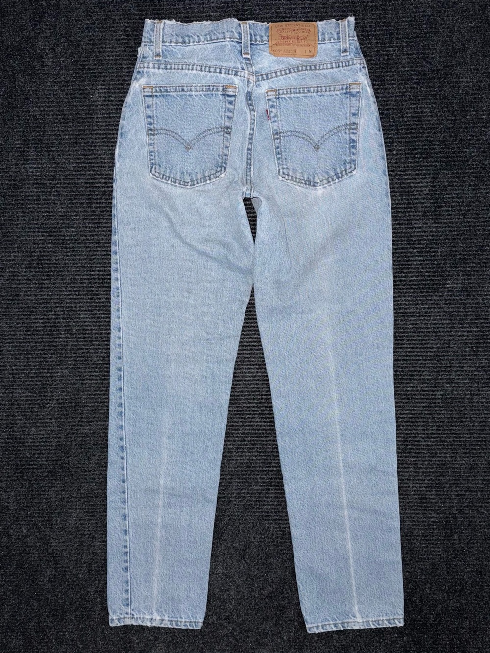 VTG 90s Levis 505 Regular Fit Straight Jeans Sz 9 / 27 Light Wash Distressed USA